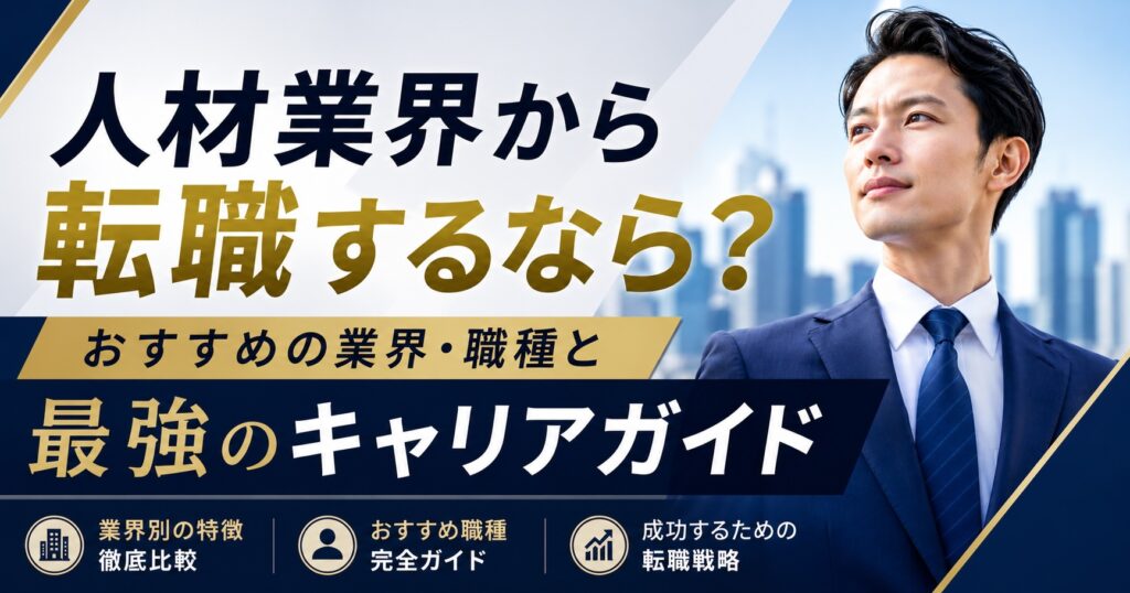 【2026年7月最新】人材業界から転職するなら？おすすめの業界・職種と最強のキャリア『人材業界からM&A転職』